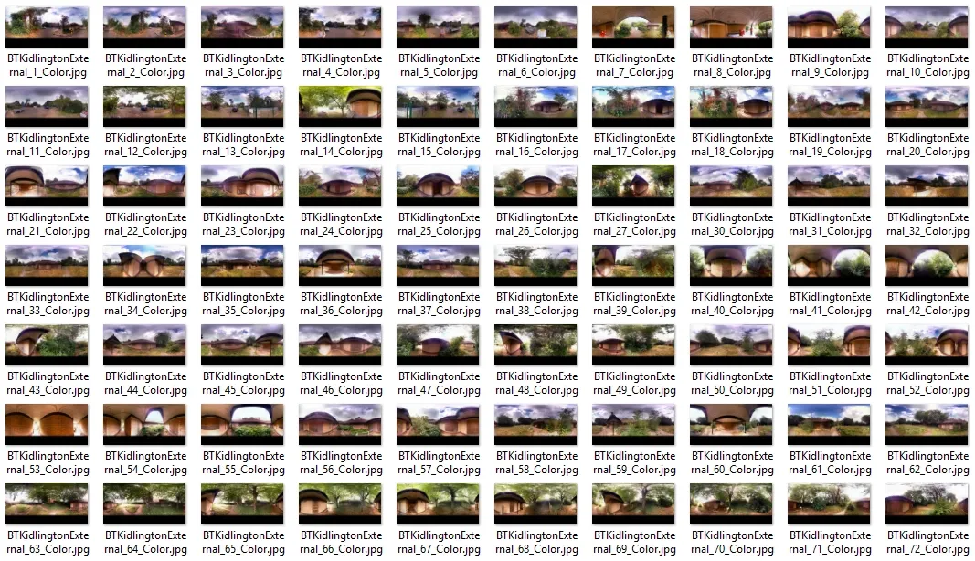 Panoramic 360 photos exported from Trimble Realworks