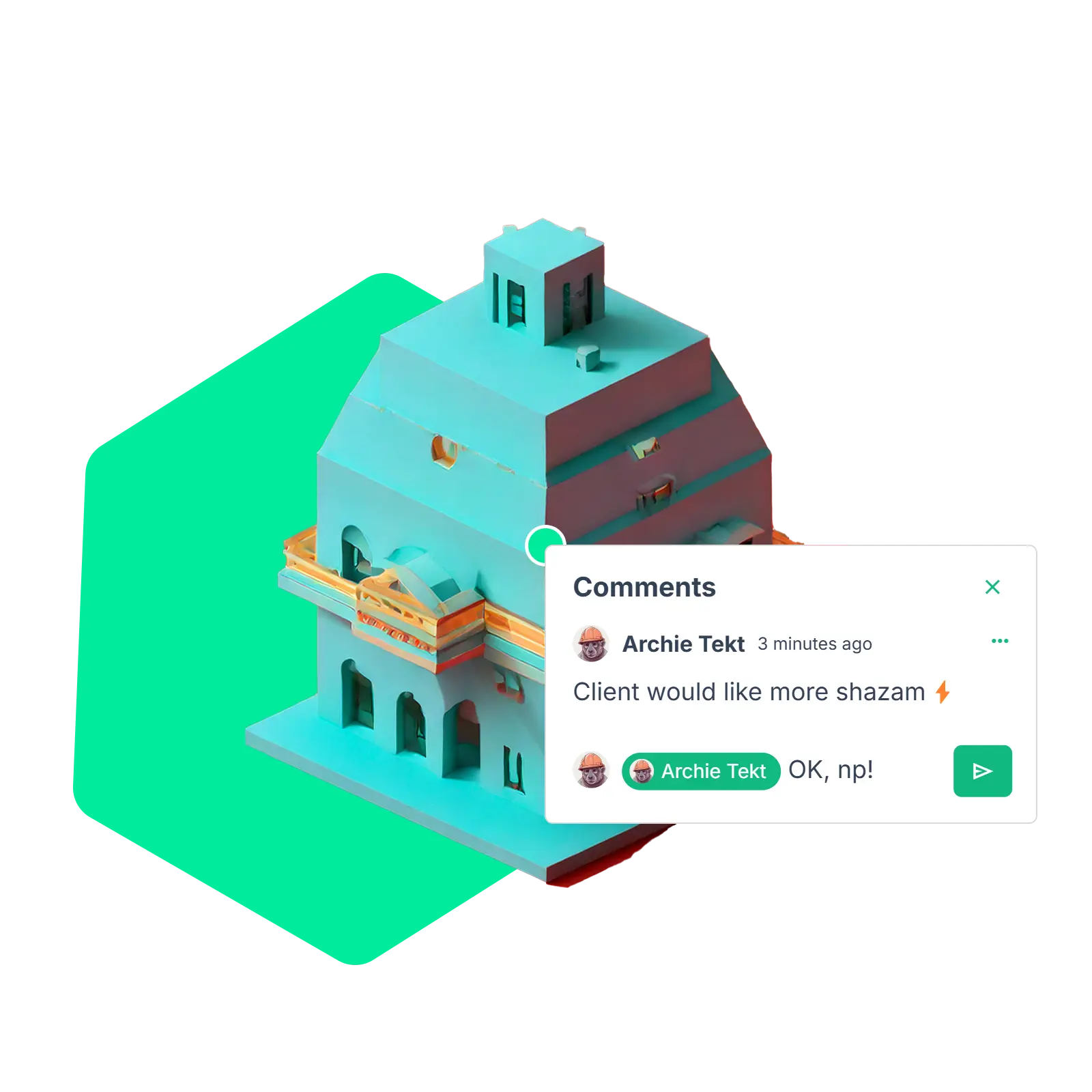 Building design graphic on vismo platform